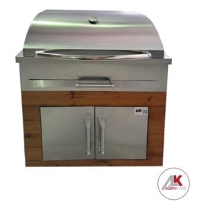 باربیکیو ذغالی ۱۱۰ سانت کابین دار ذغالی بالا استیل کابین استیل ترموود عرض ۶۰