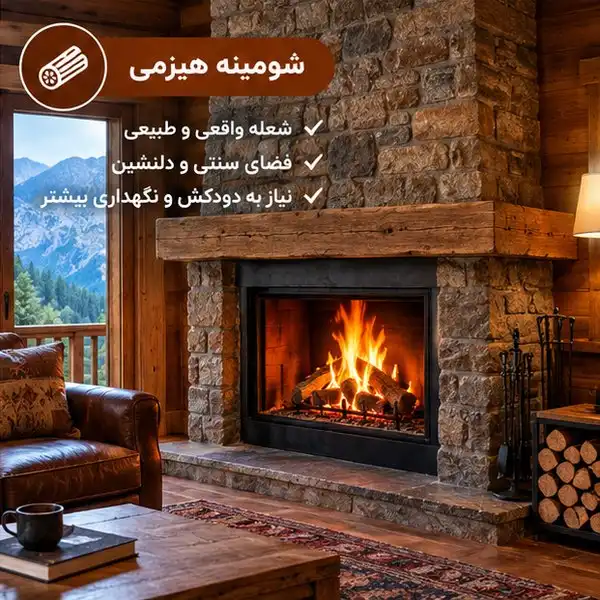 شومینه هیزمی؛ انتخابی برای علاقه‌مندان به فضای سنتی
